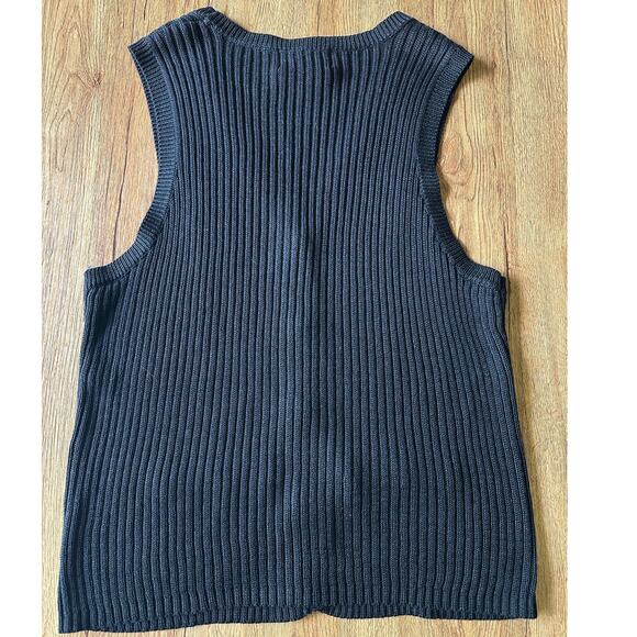 Sag Harbor Vtg Black Button Cardigan Sweater Vest Size Medium - Picture 6 of 6